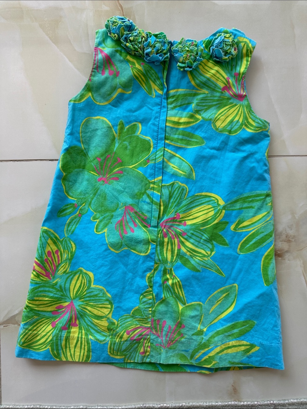 Lilly Pulitzer Turquoise Blue & Green Floral Sleeveless Dress - Picture 3 of 4